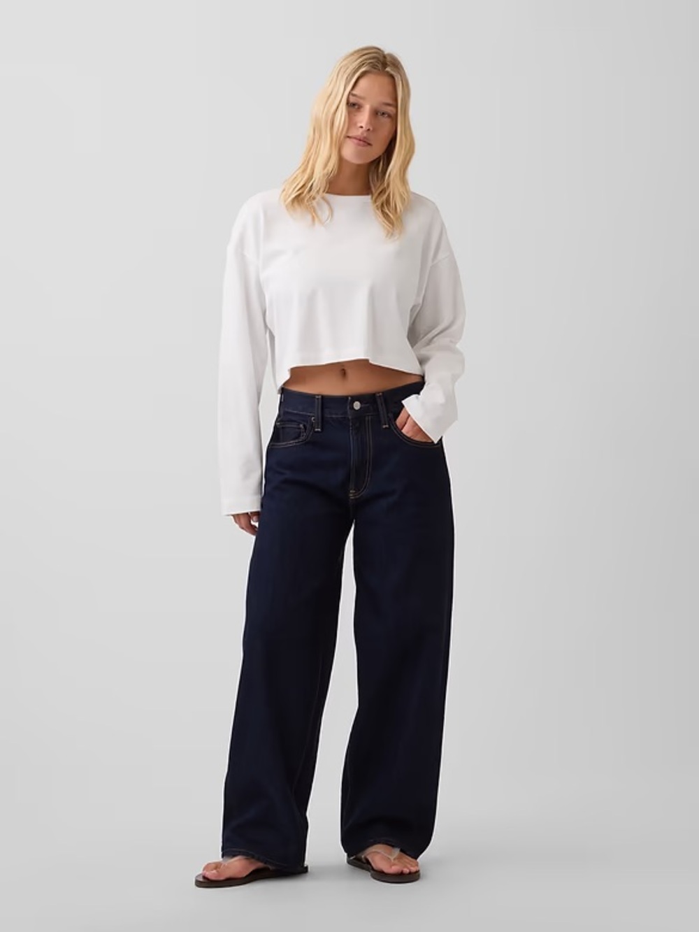 The Hailey Extra Baggy Jean Midnight Indigo 26 NWT
